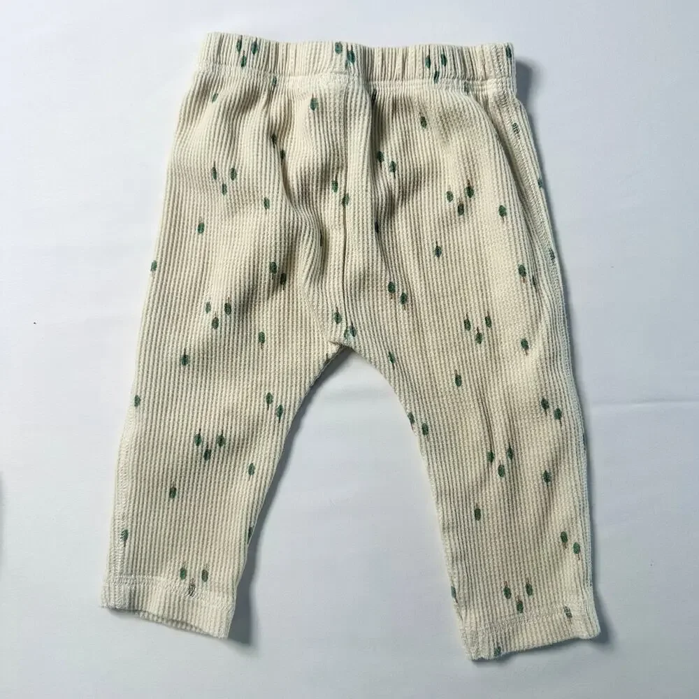 Carter's Baby 2-Piece Tree Print Thermal Bodysuit Pant Set Sz 9m